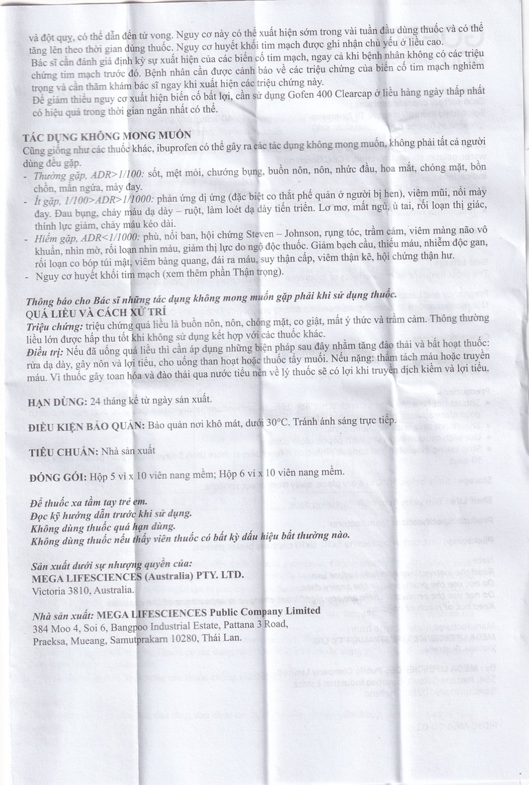 Thuốc Gofen 400 MEGA We care điều trị hạ sốt, giảm đau (5 vỉ x 10 viên)