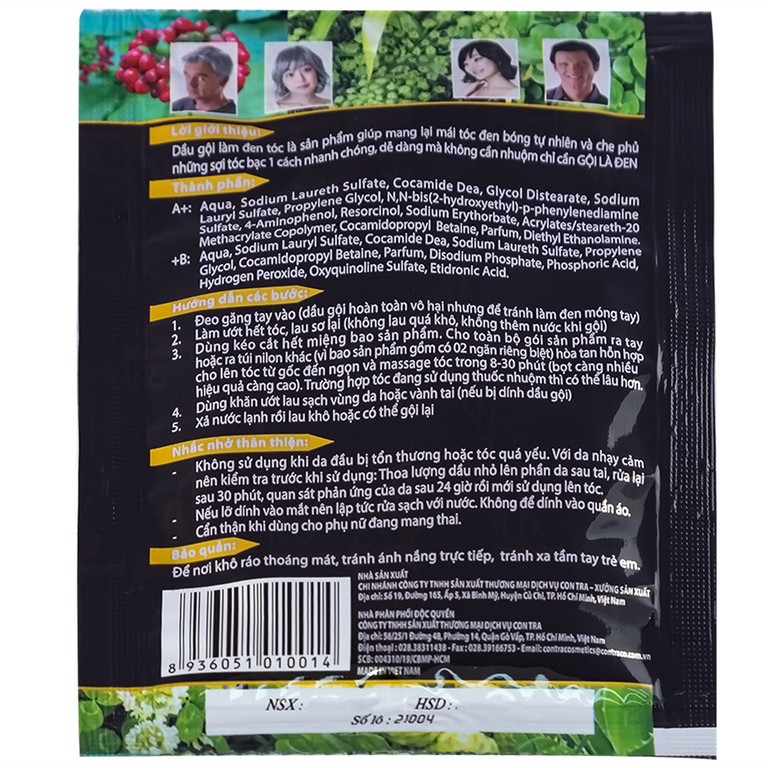 Dầu gội nhuộm đen tóc Matrix gội là đen (10 gói x 25ml)