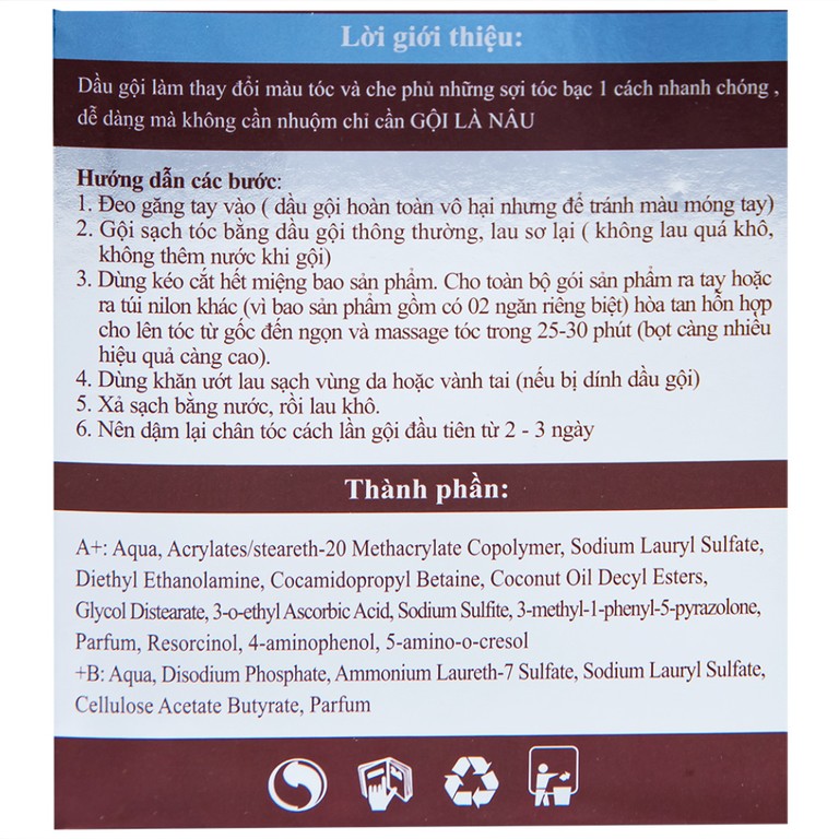 Gội là nâu Matrix làm thay đổi màu tóc, che phủ tóc bạc (10 gói x 30ml)