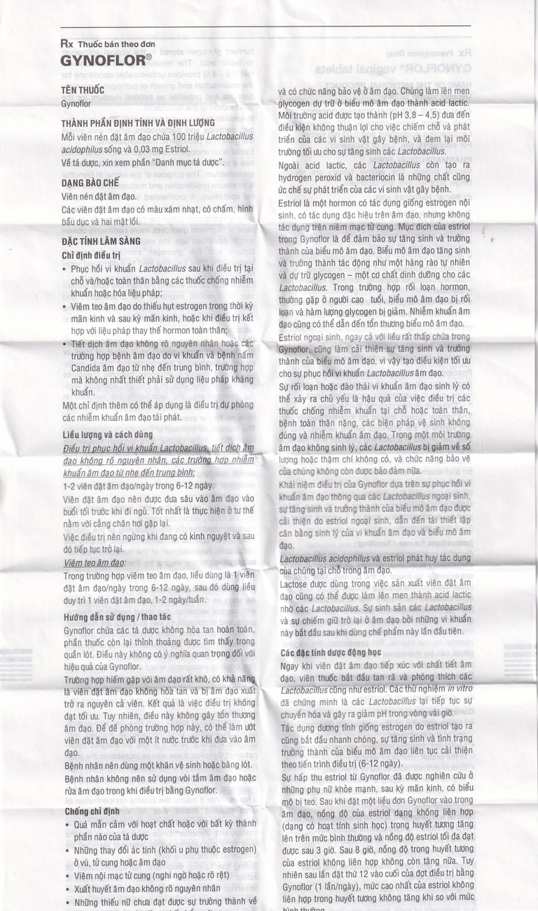 Viên đặt âm đạo Gynoflor Medinova điều trị nhiễm khuẩn âm đạo (1 vỉ x 6 viên)