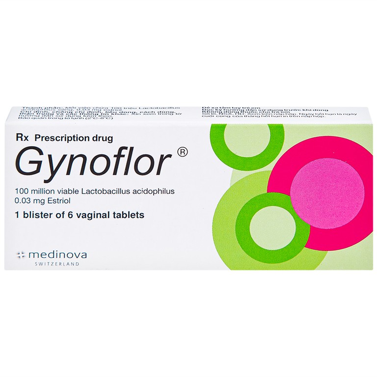Viên đặt âm đạo Gynoflor Medinova điều trị nhiễm khuẩn âm đạo (1 vỉ x 6 viên)
