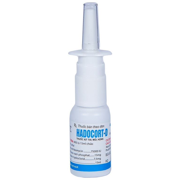 Thuốc xịt Hadocort-D Hà Tây điều trị các bệnh viêm mũi, viêm xoang (15ml)