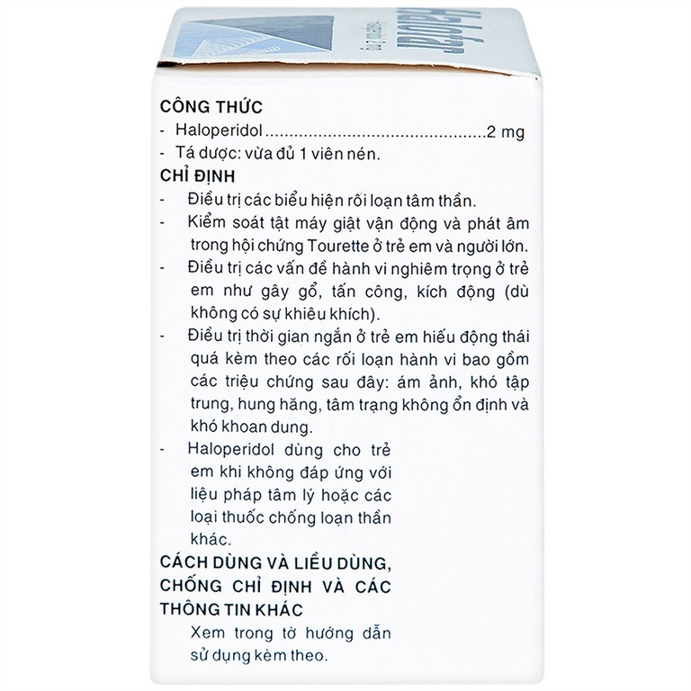 Thuốc Halofar Pharmedic điều trị các biểu hiện rối loạn tâm thần (10 vỉ x 20 viên)