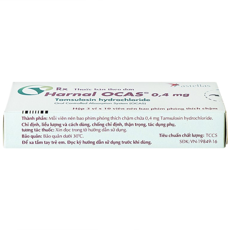 Thuốc Harnal Ocas 0.4mg Astellas hỗ trợ điều trị tăng sản tuyến tiền liệt lành tính (3 vỉ x 10 viên)