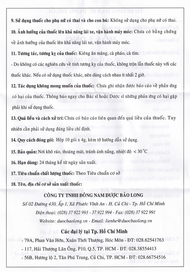 Thuốc Hỏa Long Bảo Long điều trị phong thấp, viêm khớp (10 gói x 4g)