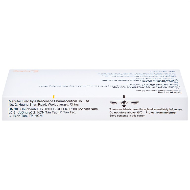 Thuốc Imdur 60mg AstraZeneca điều trị dự phòng đau thắt ngực (2 vỉ x 15 viên)