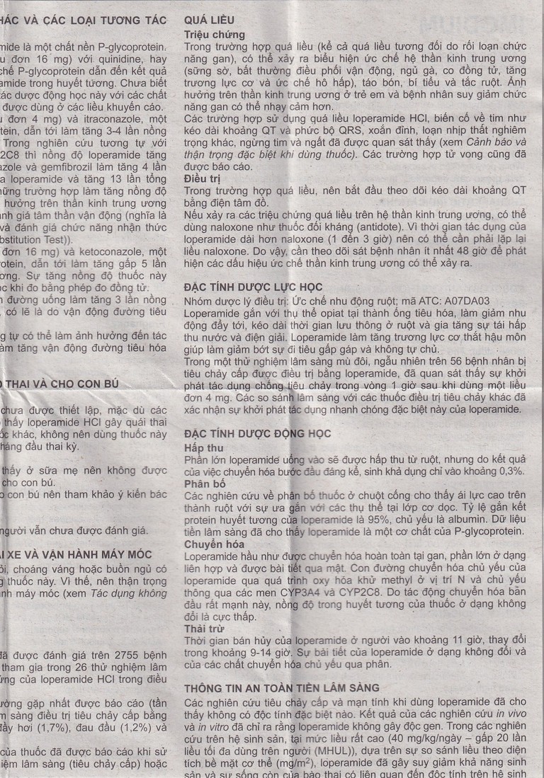 Thuốc Imodium 2mg Janssen điều trị tiêu chảy cấp (25 vỉ x 4 viên)