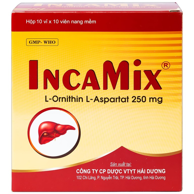 Thuốc Incamix 250mg HDPharma điều trị các bệnh lý gan cấp và mãn tính (10 vỉ x 10 viên)