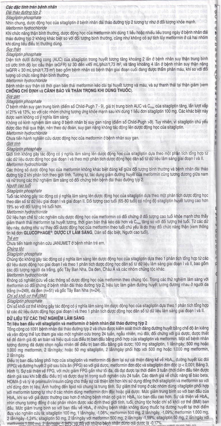 Viên nén Janumet 50mg/500mg MSD điều trị đái tháo đường típ 2 (4 vỉ x 7 viên)