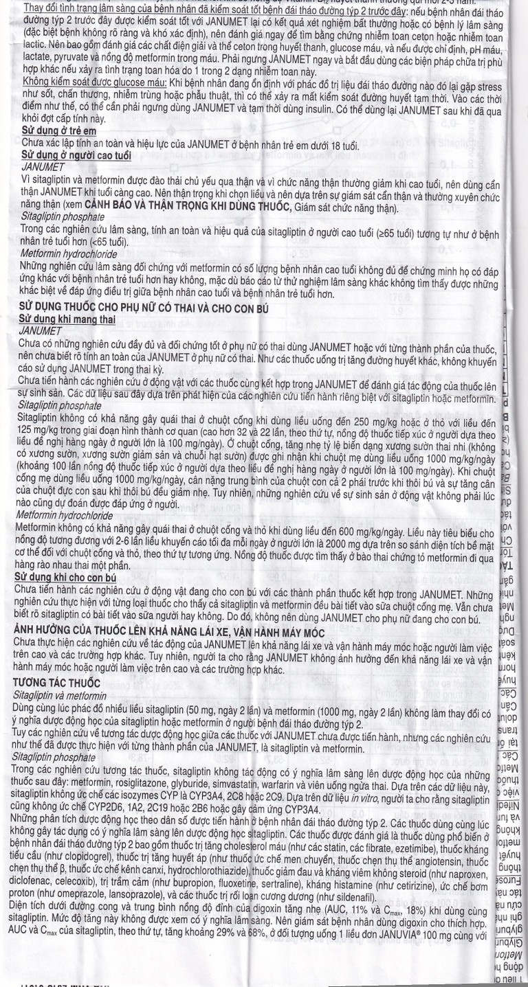 Viên nén Janumet 50mg/500mg MSD điều trị đái tháo đường típ 2 (4 vỉ x 7 viên)