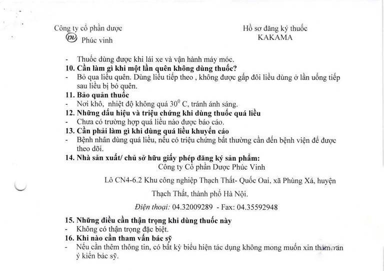 Viên nén Kakama Phúc Vinh điều trị thiểu năng tuần hoàn não, ứ huyết, đau đầu (60 viên)