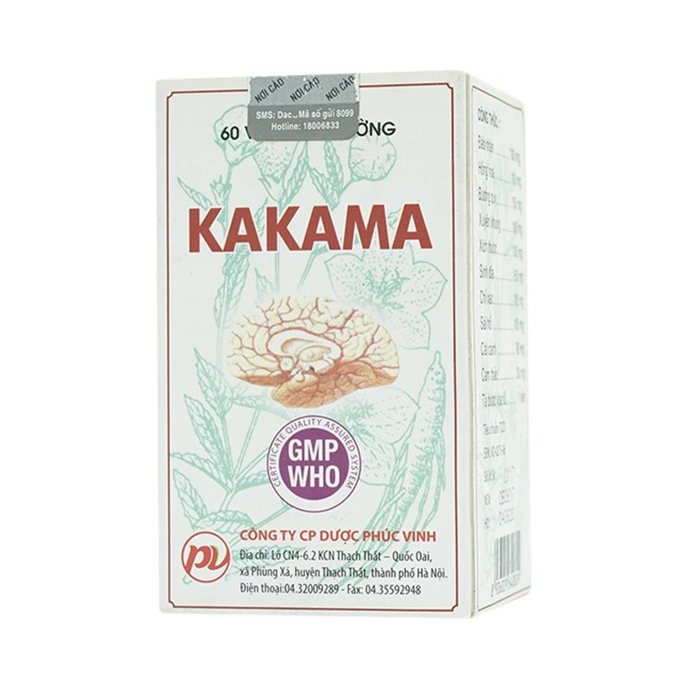 Viên nén Kakama Phúc Vinh điều trị thiểu năng tuần hoàn não, ứ huyết, đau đầu (60 viên)