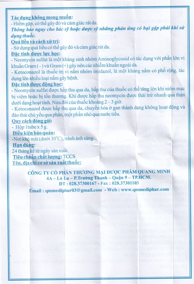 Kem bôi da Kedermfa QM. Mediphar điều trị nấm da chân, da đùi, da toàn thân, nấm móng, lang ben (5g)