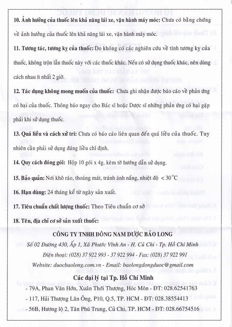 Thuốc Kim Long chữa chứng hắt hơi, sổ mũi, ngạt mũi, mặt mũi đau nhức (10 gói x 4g)