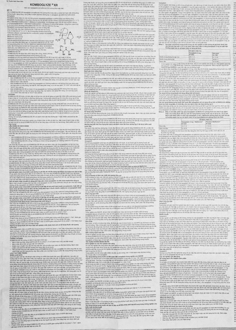 Viên nén Komboglyze XR 5mg/500mg AstraZeneca hỗ trợ kiểm soát đường huyết (4 vỉ x 7 viên)