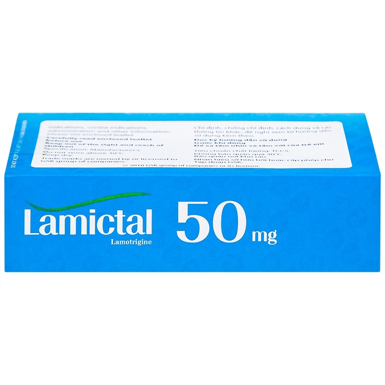 Viên nén Lamictal 50mg GSK điều trị động kinh và phòng ngừa bệnh rối loạn lưỡng cực (3 vỉ x 10 viên)