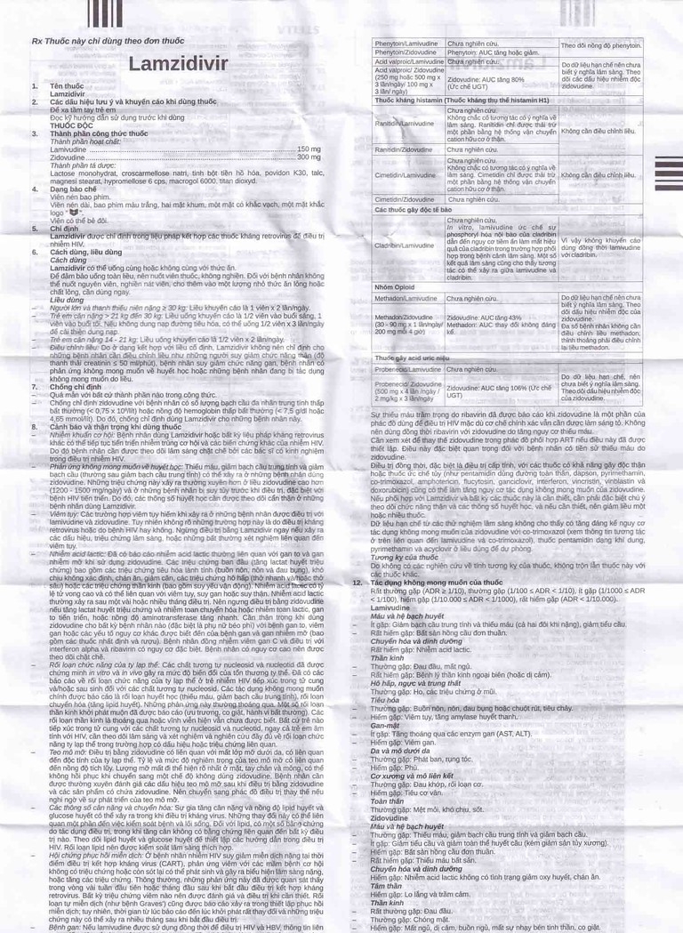 Thuốc Lamzidivir Stella hỗ trợ điều trị nhiễm HIV (5 vỉ x 6 viên)