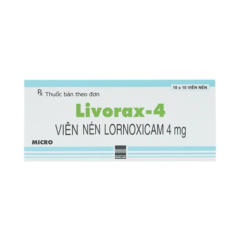 Viên nén Livorax-4 Micro giảm đau và chống viêm xương khớp (10 vỉ x 10 viên)