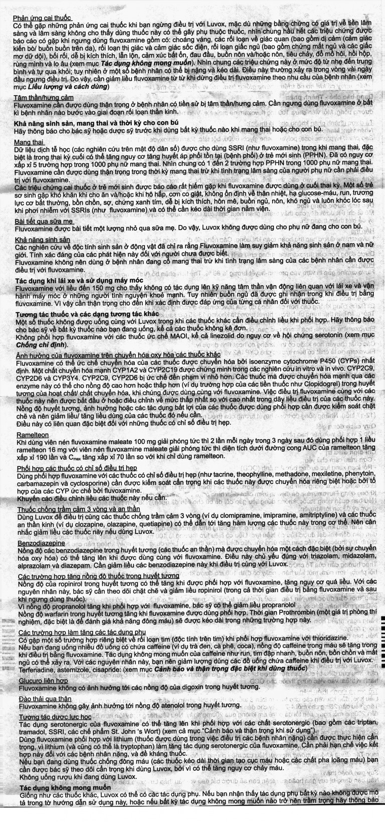 Viên nén Luvox 100mg Abbott điều trị trầm cảm, rối loạn trầm cảm (2 vỉ x 15 viên)