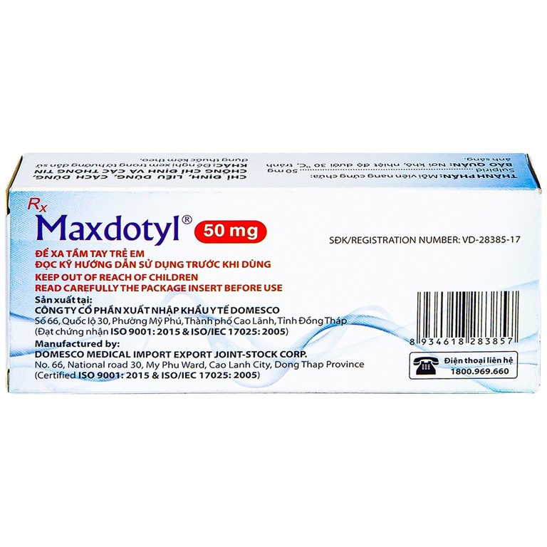 Viên nang cứng Maxdotyl 50mg Domesco điều trị chứng lo âu ở người lớn (2 vỉ x 15 viên)