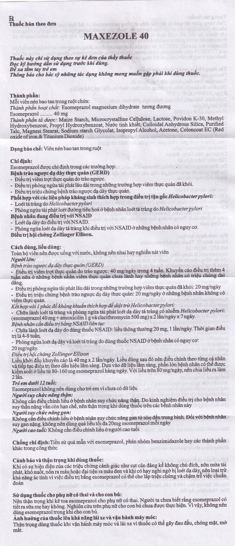 Viên nén Maxezole 40 Bharat điều trị bệnh trào ngược dạ dày thực quản (3 vỉ x 10 viên)