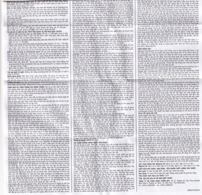 Viên nang cứng Mepilori 40 OPC điều trị bệnh trào ngược dạ dày, loét dạ dày tá tràng (2 vỉ x 7 viên)