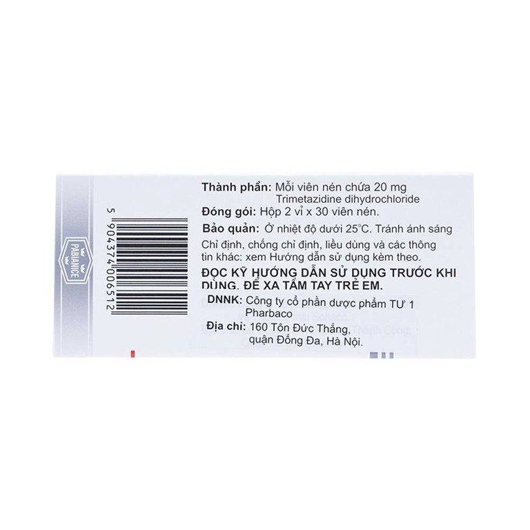 Thuốc Metazydyna 20mg Polpharma điều trị đau thắt ngực (2 vỉ x 30 viên)