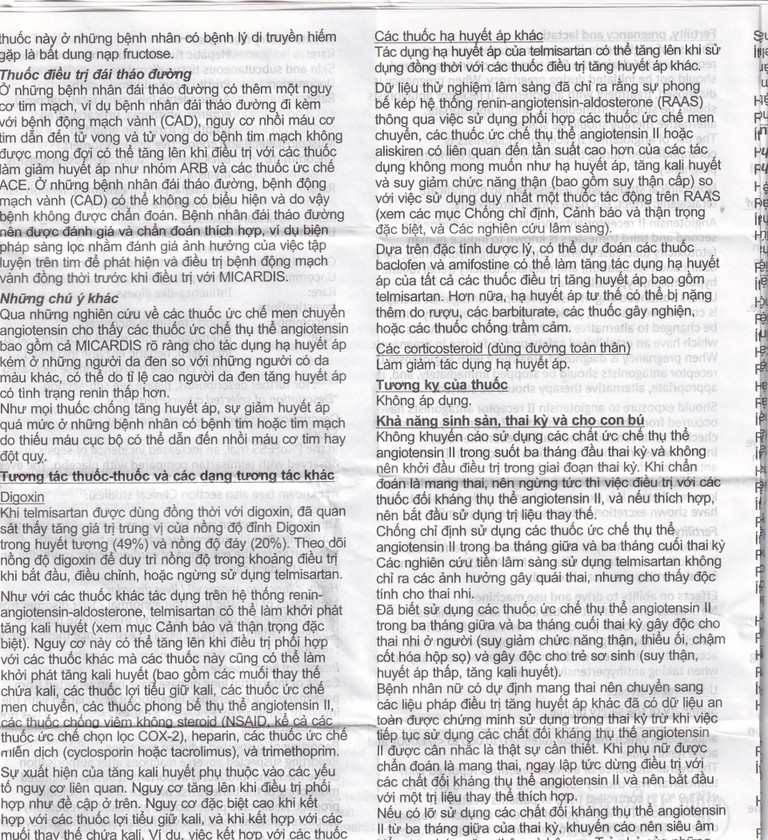 Viên nén Micardis 40mg Boehringer điều trị tăng huyết áp vô căn (3 vỉ x 10 viên)