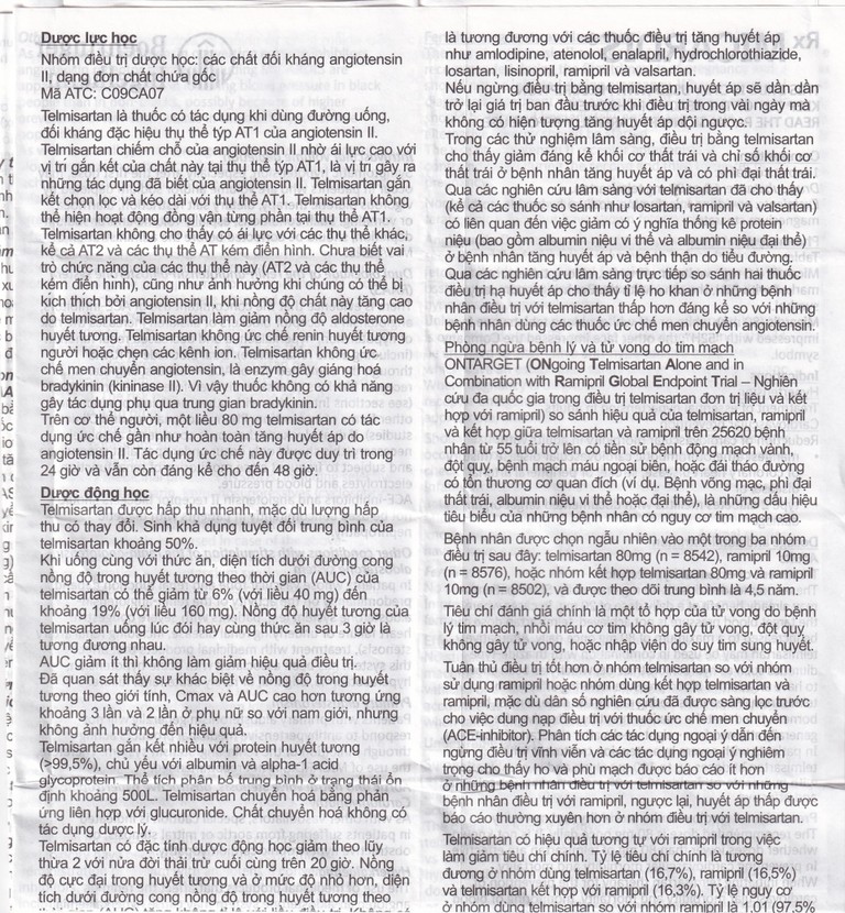 Viên nén Micardis 40mg Boehringer điều trị tăng huyết áp vô căn (3 vỉ x 10 viên)