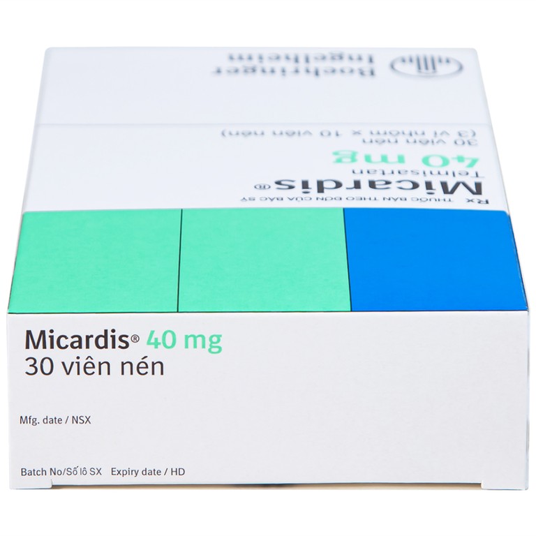 Viên nén Micardis 40mg Boehringer điều trị tăng huyết áp vô căn (3 vỉ x 10 viên)