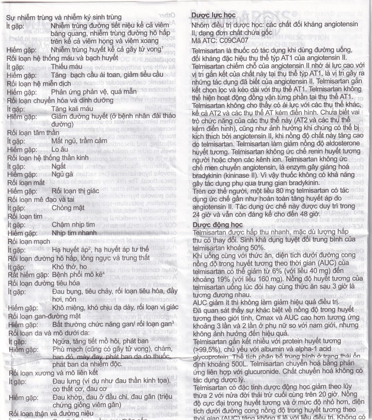 Viên nén Micardis 40mg Boehringer điều trị tăng huyết áp vô căn (3 vỉ x 10 viên)