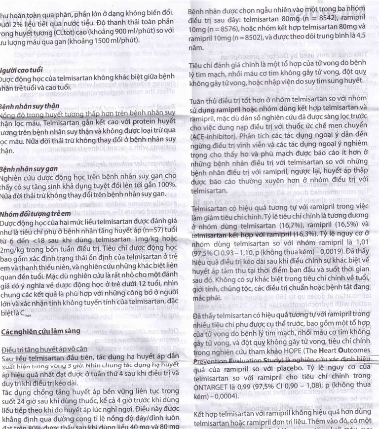 Viên nén Micardis 80mg Boehringer điều trị tăng huyết áp vô căn (3 vỉ x 10 viên)