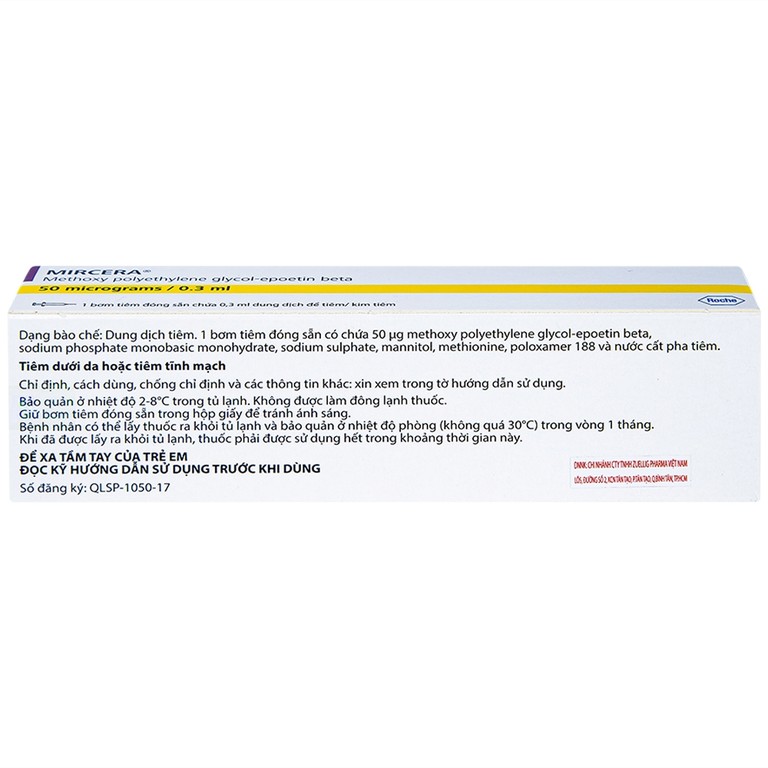 Dung dịch tiêm Mireca 50mcg/0.3ml Roche điều trị bệnh thiếu máu (1 cây)