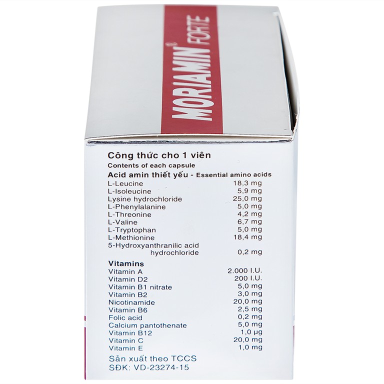 Viên nang cứng Moriamin Forte Roussel hỗ trợ duy trì và phục hồi sức khỏe (10 vỉ x 10 viên)