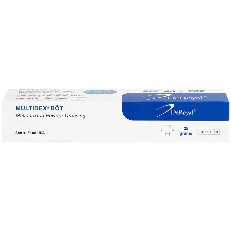 Bột Multidex 25g DeRoyal hỗ trợ điều trị viêm nhiễm da, làm lành các vết loét mãn tính