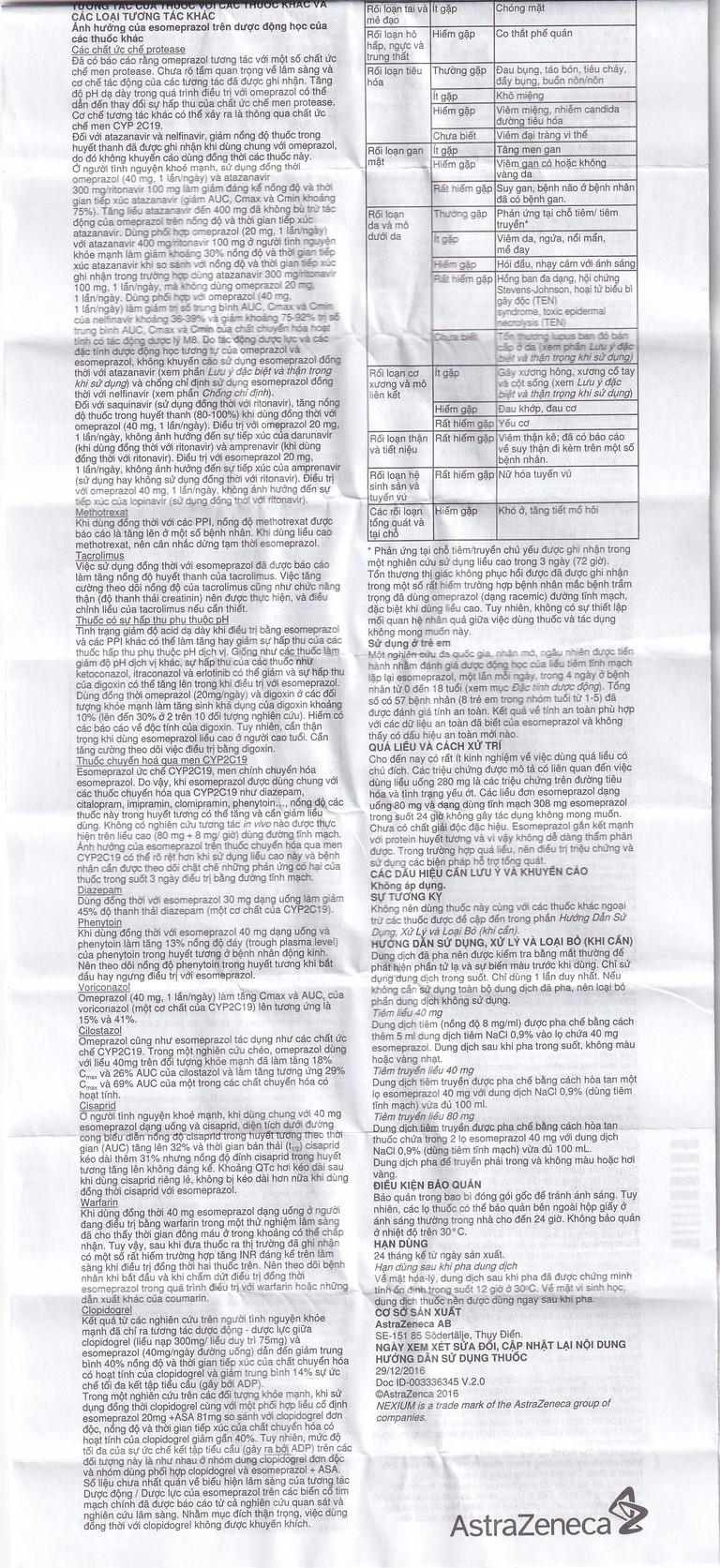 Bột pha tiêm Nexium 40mg AstraZeneca điều trị kháng tiết dịch vị, trào ngược dạ dày - thực quản (1 lọ)