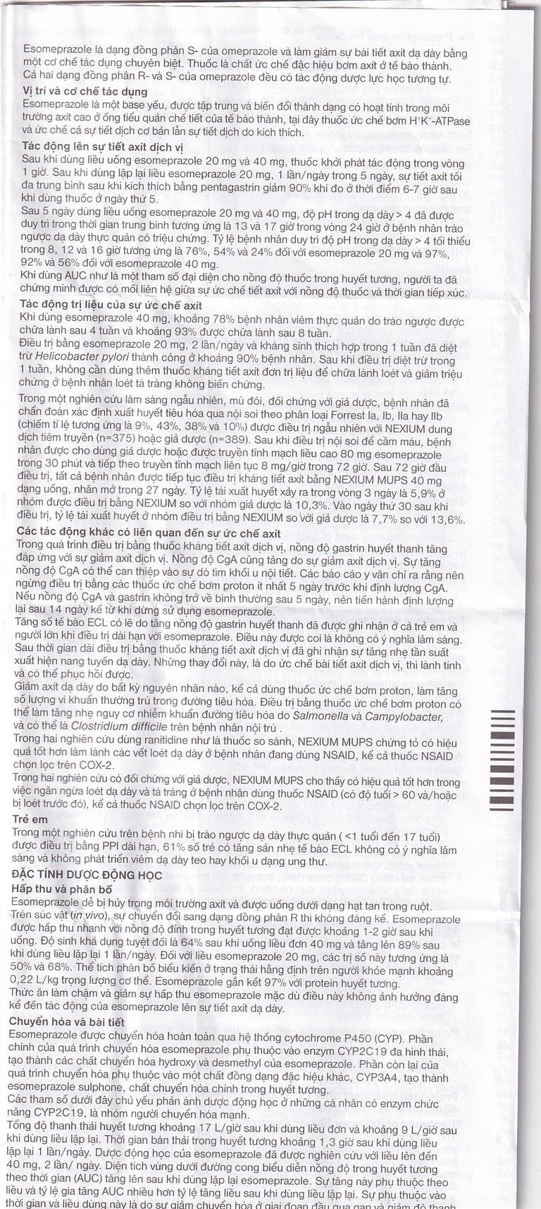 Viên nén Nexium Mups 20mg AstraZeneca điều trị trào ngược dạ dày - thực quản, loét dạ dày (2 vỉ x 7 viên)