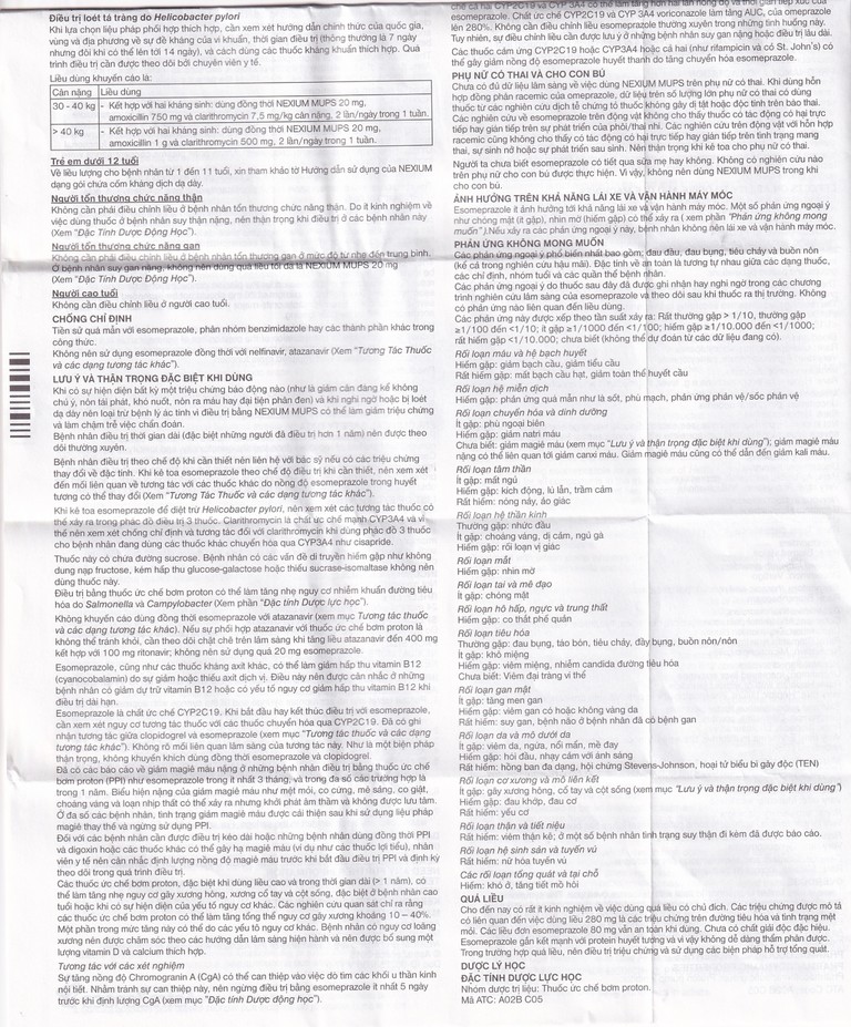 Viên nén Nexium Mups 20mg AstraZeneca điều trị trào ngược dạ dày - thực quản, loét dạ dày (2 vỉ x 7 viên)