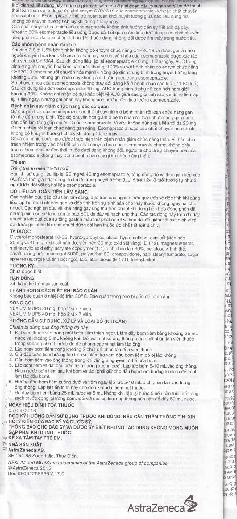 Viên nén Nexium Mups 20mg AstraZeneca điều trị trào ngược dạ dày - thực quản, loét dạ dày (2 vỉ x 7 viên)