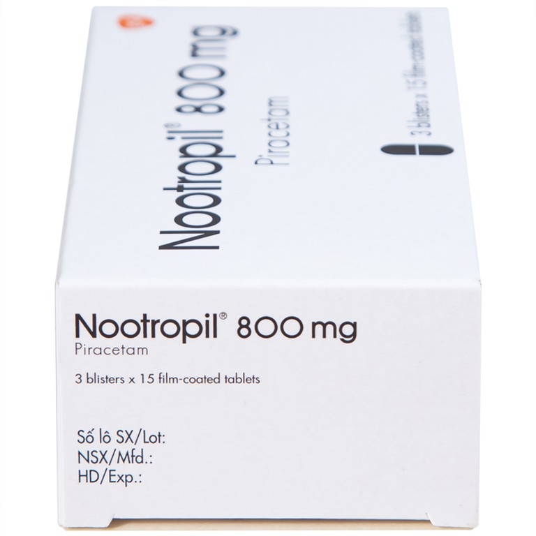 Viên nén Nootropil 800mg GSK điều trị hội chứng tâm thần (3 vỉ x 15 viên)