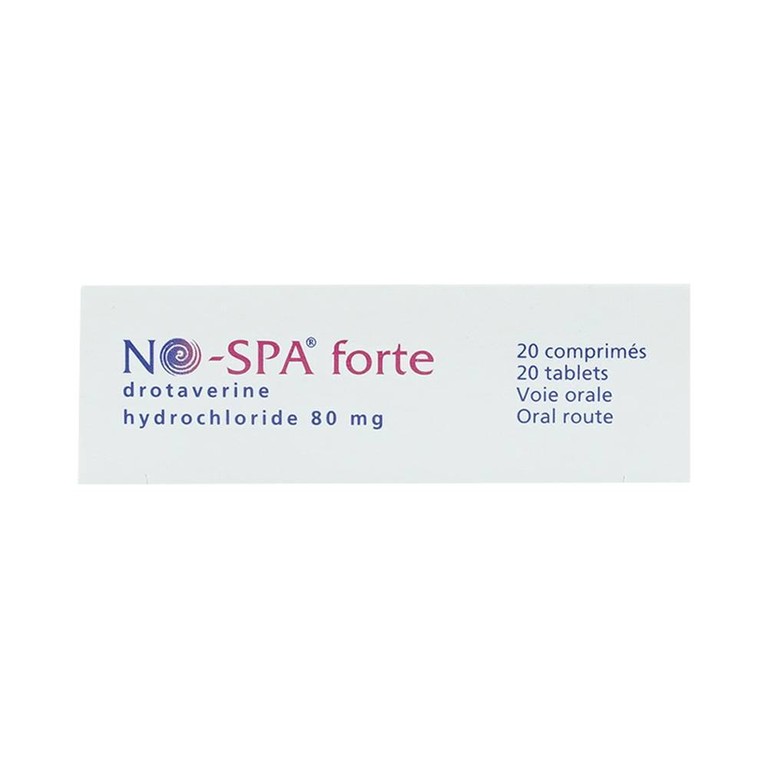 Thuốc No-Spa Forte 80mg Sanofi điều trị co thắt cơ trơn, sỏi túi mật, sỏi ống mật (2 vỉ x 10 viên)