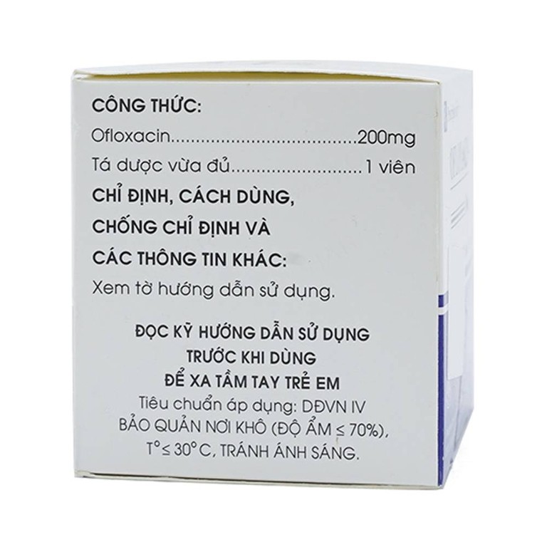 Thuốc Ofloxacin 200mg Mekophar điều trị nhiễm khuẩn (10 vỉ x 10 viên)