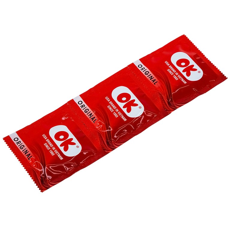 Bao cao su OK Original không mùi, kích thước phù hợp giúp phòng tránh thai (3 cái)