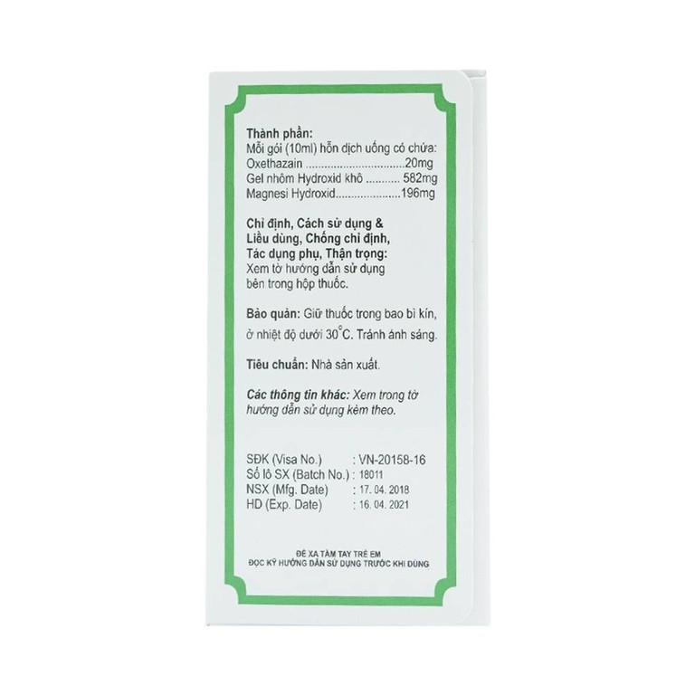 Hỗn dịch uống Onsmix Suspension Huons giảm acid dạ dày, chứng ợ nóng (20 gói x 10ml)