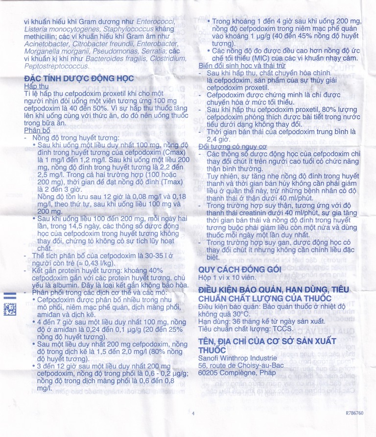 Thuốc Orelox 100mg Sanofi điều trị các chứng nhiễm khuẩn, viêm họng, viêm xoang cấp (1 vỉ x 10 viên)