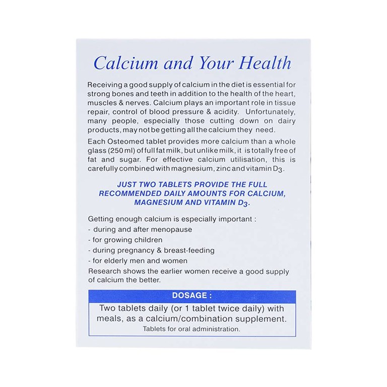 Viên nén Osteomed Meyer bổ sung canxi, Magne, kẽm, vitamin D3 và khoáng chất (2 vỉ x 15 viên)