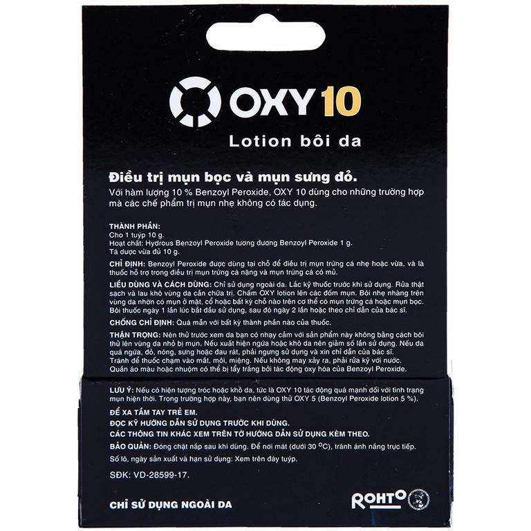 Lotion bôi da Oxy10 Rohto điều trị mụn bọc và mụn sưng đỏ (10g)