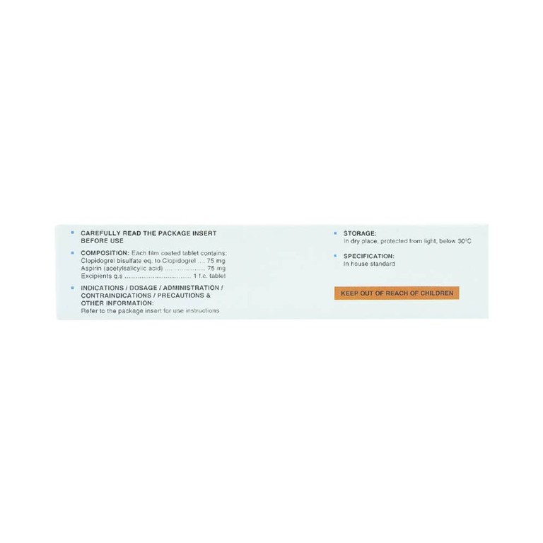 Viên nén Pfertzel 75mg/75mg DaViPharm dự phòng nghẽn mạch huyết khối, điều trị nhồi máu cơ tim (3 vỉ x 10 viên)