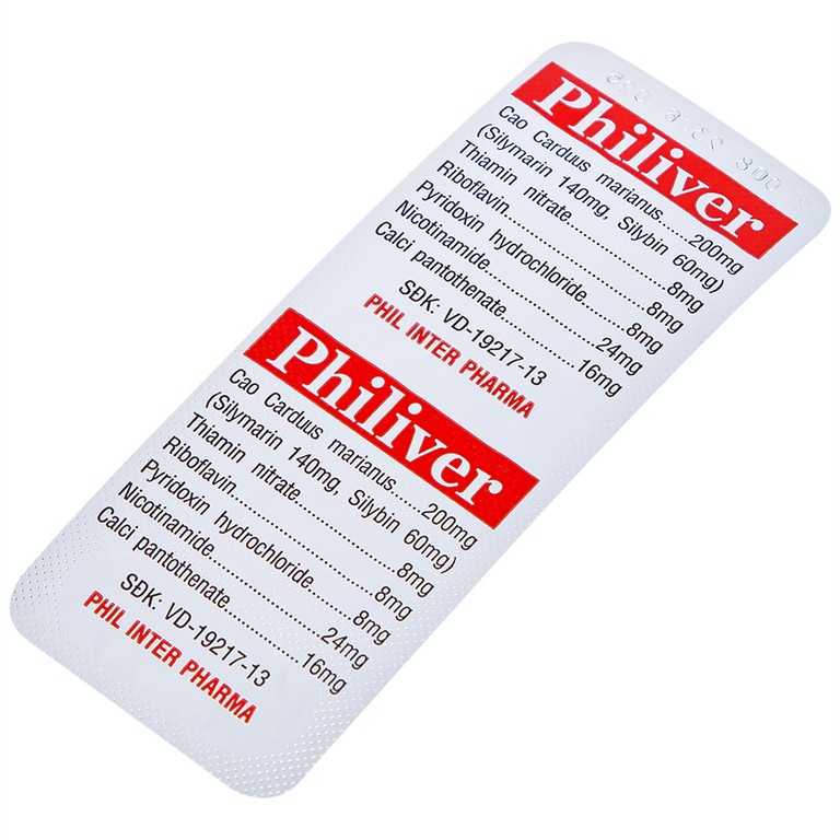 Viên nang mềm Philiver Phil Inter Pharma điều trị bệnh gan mạn tính, gan nhiễm mỡ (12 vỉ x 5 viên)