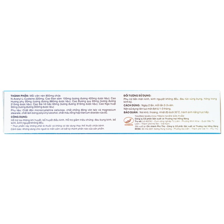 Viên uống Phụ Lạc Cao EX Hồng Bàng hỗ trợ lưu thông khí huyết, bổ huyết (3 vỉ x 10 viên)